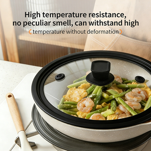 Couvre-plat <span class=keywords><strong>en</strong></span> silicone pliable / Couvercle anti-éclaboussures résistant à la chaleur pour la cuisine / Couvercle de casserole <span class=keywords><strong>en</strong></span> silicone pliable multi-tailles - Product Image 3