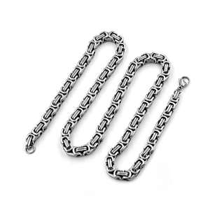 Punk Acero inoxidable 4mm/5mm/6mm/7mm/8mm/10mm enlace Rey Emperador cadena <span class=keywords><strong>de</strong></span> eslabones bizantinos collares cadena bizantina acero inoxidable - Product Image 5
