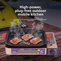 Gril multifonctionnel en aluminium, plaque de cuisson antiadhésive, réchaud à gaz manuel portable pour camping, allumage domestique et commercial