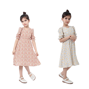 Vestido de Niña con Volantes en las Mangas y Cuello en V, Diseño Floral de Lujo, Estilo Princesa, para Verano, Directo de Fábrica - Product Image 6