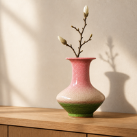 Vas Porselen Jingdezhen Crackle Glaze Jade, Wadah Bunga Dekoratif Gaya Cina, Ornamen Seni untuk Pajangan Rak Ruang Tamu