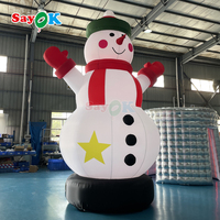 Décoration de Noël gonflable géante attrayante en forme de bonhomme de neige pour l'extérieur avec éclairage LED