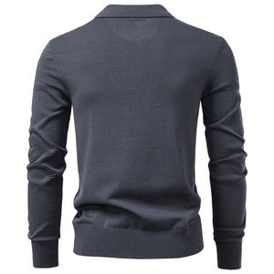 Herren Marineblau Casual Business Sweater Winter Warm Solid Elastic Loose Langarm Gestrickt <span class=keywords><strong>Ralph</strong></span> Homme Pull - Product Image 6