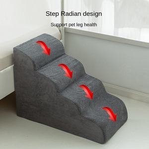 Escalier <span class=keywords><strong>pour</strong></span> animaux de compagnie en peluche, <span class=keywords><strong>chat</strong></span> et chien, cinq étages, 50 cm, antidérapant, durable, rembourré en éponge, canapé-lit, mini escalier, marches hautes - Product Image 3