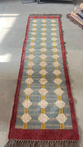 Boho Geometric Wool Jute <b>Runner</b> <b>Rug</b> Rustic Farmhouse Hallway Carpet for Entryway Floor Decor Home Handwoven - Product Image 5