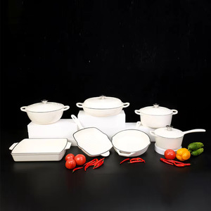Geling, meilleur prix, ensembles <span class=keywords><strong>de</strong></span> casseroles en fonte antiadhésive, vente en gros d'usine, ensembles <span class=keywords><strong>de</strong></span> casseroles et poêles <span class=keywords><strong>de</strong></span> cuisine émaillées rouges - Product Image 6