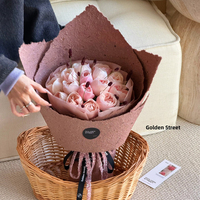 Bouquet de papier artisanal vintage Meillard en copeaux d'agarwood, papier d'emballage pour fleurs fraîches, matériau floral texturé de qualité supérieure