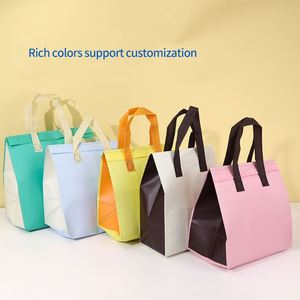 Sac de livraison alimentaire isotherme non tissé durable avec logo personnalisé, fond carré étanche à fermeture autocollante pour lait et café - Product Image 3