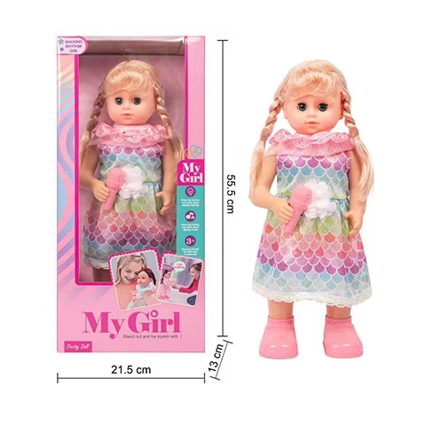 Child Puzzle Funny Interactive Gift Toys Beautiful Girl B/O Electric Walking Doll Toys With Light and Music Microphone for Kids