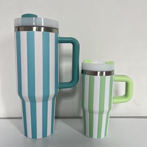 แก้วน้ำสแตนเลส 40 ออนซ์ ลายทางสีสันสดใส สำหรับคุณแม่และเด็ก แก้วน้ำเก็บความร้อนสองชั้นสุญญากาศ ป้องกันการรั่วซึม เก็บความร้อนได้นาน 6-12 ชั่วโมง พร้อมหลอดดูด แก้วน้ำสำหรับเดินทาง - Product Image 5