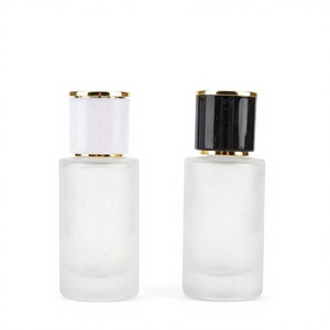 20ml <b>Empty</b> Glass <b>Bottle</b> Premium Frosted Cylinder Silver Fine Mist Sprayer Screen Printed Multi- Wooden Lid Screw Cap <b>Perfume</b> - Product Image 4
