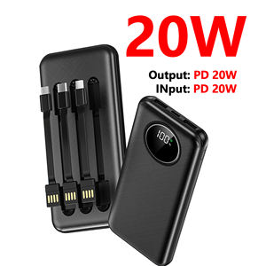 Batería Externa Ultra Delgada de 20000 mAh con Carga Rápida de 22 W, Salidas USB Duales Tipo C, Entrada Micro USB Rápida - Product Image 1