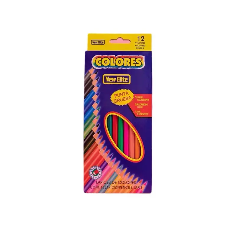 Высокое качество 12 цветов деревянный карандаш пользовательский цвет карандаш набор с коробкой раскраски карандаш для детей подарок