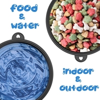 Bol pliable en silicone portable pour chiens, pour l'extérieur