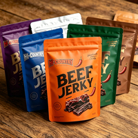 Kantong Biltong Zipper Berdiri Anti Lembab Berkualitas Makanan, Dapat Ditutup Kembali, untuk Daging Kering