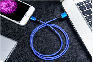 Kabel pengisi daya usb nilon kepang pengisian cepat, 1M 2M 3M multifungsi 2,4 A untuk pengisi daya iPhone - Product Image 6