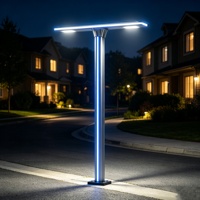 Lampadaire LED extérieur en aluminium de style moderne, IP65, 3000K-6000K, personnalisable de 2,5m à 4m, pour éclairage paysager