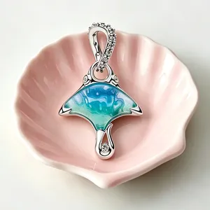 Nouveau Présentoir à Bijoux en Argent 925 avec Breloques Cœur, Coquillage, Pieuvre, Football, Perles de Tungstène, Château, Soleil, Baleine et Zircon - Product Image 5