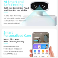 Distributeur automatique intelligent pour chat avec WiFi, 3,5 L, en plastique et acier inoxydable, avec caméra 4K pour l'alimentation programmée des chats