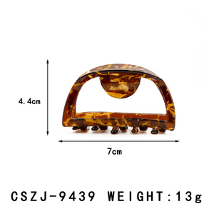 Pince à cheveux unisexe tendance <span class=keywords><strong>et</strong></span> très vendue, 7 cm, motif écaille de tortue, mignonne, en forme de demi-lune, creuse, en acétate PVC, accessoires pour cheveux - Product Image 2