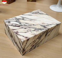 Nordique moderne luxe Calacatta Violet alto bas marbre socle Rectangle forme Table basse pour salon décor à la maison