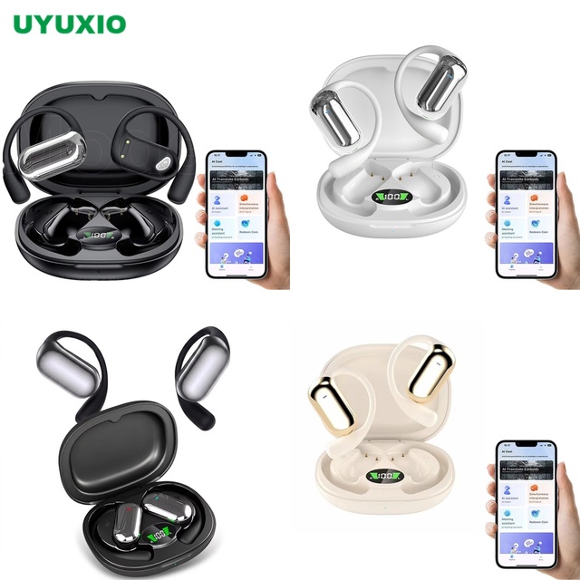 2026 Translator Headphones Open-Ear OWS 4 Modes No Subscription Real-Time Translation OWS Earbuds 144 Languages BT 5.4 New