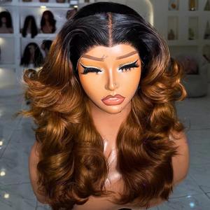 Perruque sans colle en cheveux humains, bouclée et rebondissante, perruque frontale en dentelle HD, super double trame, perruque frontale en dentelle HD 13x6 pour femmes noires - Product Image 2