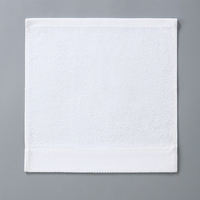 Serviettes d'hôtel brodées avec logo personnalisé Débarbouillettes de bain en coton blanc Serviettes mouchoir