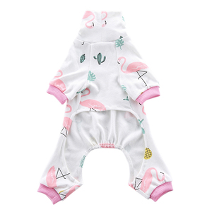Lovely Flamingo Cute Dog Pijamas Algodón suave y poliéster Verano Ecológico Ropa para perros Interior XS/<span class=keywords><strong>S</strong></span>/M/L/XL Tallas - Product Image 6