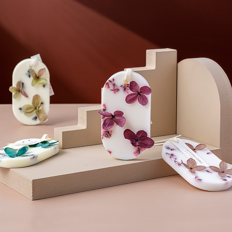 AROMA HOME Wholesale Handmade Dried Flower Car Home Fragrance Scented Soy Wax Tablets Candle 4