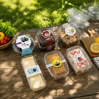Boîte d'emballage en plastique transparent pour mousse au chocolat, dessert, pudding, vente en gros d'usine, avec couvercle