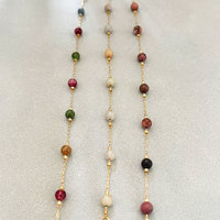 Bracelet en pierres naturelles perlées, petites perles étoilées, acier inoxydable plaqué or 18 carats, bijoux de mode pour femmes, vente en gros