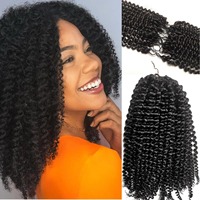 Extensions de Cheveux Humains Crochetées Bouclées Crépues Foxen Pré-Séparées, Cheveux Crochetés Multi-Textures Bouclés Crépus Réutilisables Micro-Torsades