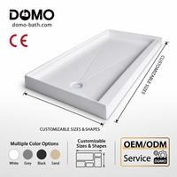 Base de douche en résine acrylique solide, imperméable, antidérapante, avec drain de sol, taille personnalisée pour salle de bain