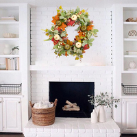Guirlande de citrouilles artificielles en plastique - Taille et couleur personnalisables, faite à la main, décoration moderne, haute qualité, facile à ranger pour la porte d'entrée, Noël