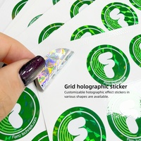 Autocollants personnalisés en vinyle holographique à motif quadrillé, décalcomanies irisées pour logo de marque avec texture quadrillée pour l'artisanat de bougies