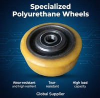 Roue de soutien en polyuréthane à longue durée de vie 125x40/50-20 mm BT, référence 134698, avec support en fonte pour une stabilité accrue