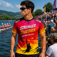 Maillot de course personnalisé OEM pour équipe de rame, léger, séchage rapide, impression par sublimation, pour club sportif d'équipes de rame