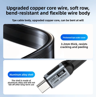 Kabel USB5 Tipe-C Double Head FPC Flat Wire 543 80G Kecepatan Tinggi Layar 16K Pengisian Cepat 240W Panjang Dapat Disesuaikan PVC 12 Bulan