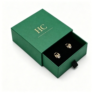 Elite Custom Foil Stamping Logo Jewelry Slide Box Velvet Insert Drawer Earring Case Elegant Personalized Packaging Supply Vendor - Product Image 1