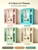 Armoire métallique 4 portes en gros avec miroir, étagères et rangement verrouillable
