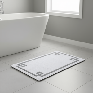 พรมเช็ดเท้าดีบี ลักชัวรี่ คอตตอน ทัฟท์ ขนาด 24x40 นิ้ว รูปทรงสี่เหลี่ยมผืนผ้า เนื้อนุ่ม ด้านหลังยางกันลื่น สำหรับใช้ในห้องน้ำที่บ้าน - Product Image 2