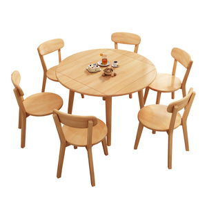 Solid Wood <b>Dining</b> <b>Table</b> And <b>Chair</b> Set 4 Piece Convertible Foldable For Small Homes And Apartments <b>Dining</b> Room Set - Product Image 4