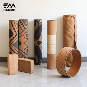 Tapis d'exercice organique de qualité supérieure écologique biodégradable durable en bois de liège Logo en caoutchouc de qualité supérieure et tapis de yoga en liège non toxiques - Product Image 5