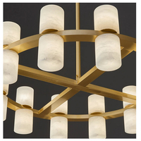 Lustre en albâtre de style nordique simple pour salon, salle à manger, hall d'hôtel, chambre à coucher, lampe suspendue circulaire pour chevet