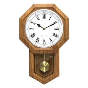 Horloge murale à pendule style école avec sonnerie Westminster, mode silencieux à détection de lumière pour la maison, le bureau et le salon - Product Image 1