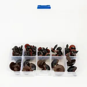 Kit da 72 pezzi in plastica per occhi di sicurezza marrone per giocattoli e bambole