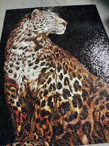 لوحة فنية جدارية من الفسيفساء الزجاجية بتصميم الفهد العصري مقاس 120×180 سم، بلاط باركيه كلاسيكي للاستخدام الداخلي والخارجي بتصميم جرافيكي - Product Image 3