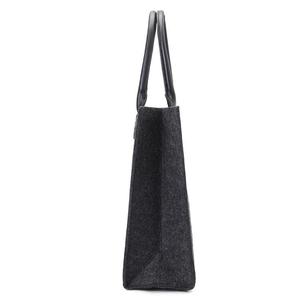 DEQI <strong>Black</strong> Felt Women Handbag Creative Lady Tote <strong>Solid</strong> Shopping <strong>Bag</strong> Casual Shoulder <strong>Bag</strong> Square Trend Felt <strong>Bags</strong> with PU Handles - Product Image 3