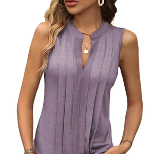 Camicetta da donna in <span class=keywords><strong>Chiffon</strong></span> da donna con scollo a V Casual camicia da ufficio gilet per abbigliamento da donna - Product Image 1